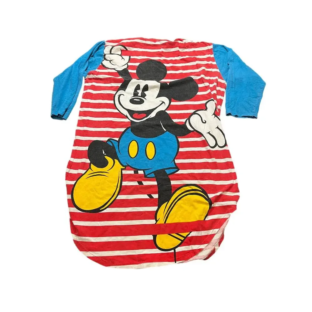 RARE Vintage Mickey‎ Mouse Disney Single Stitch Nigh Gown Shirt AOP OS
